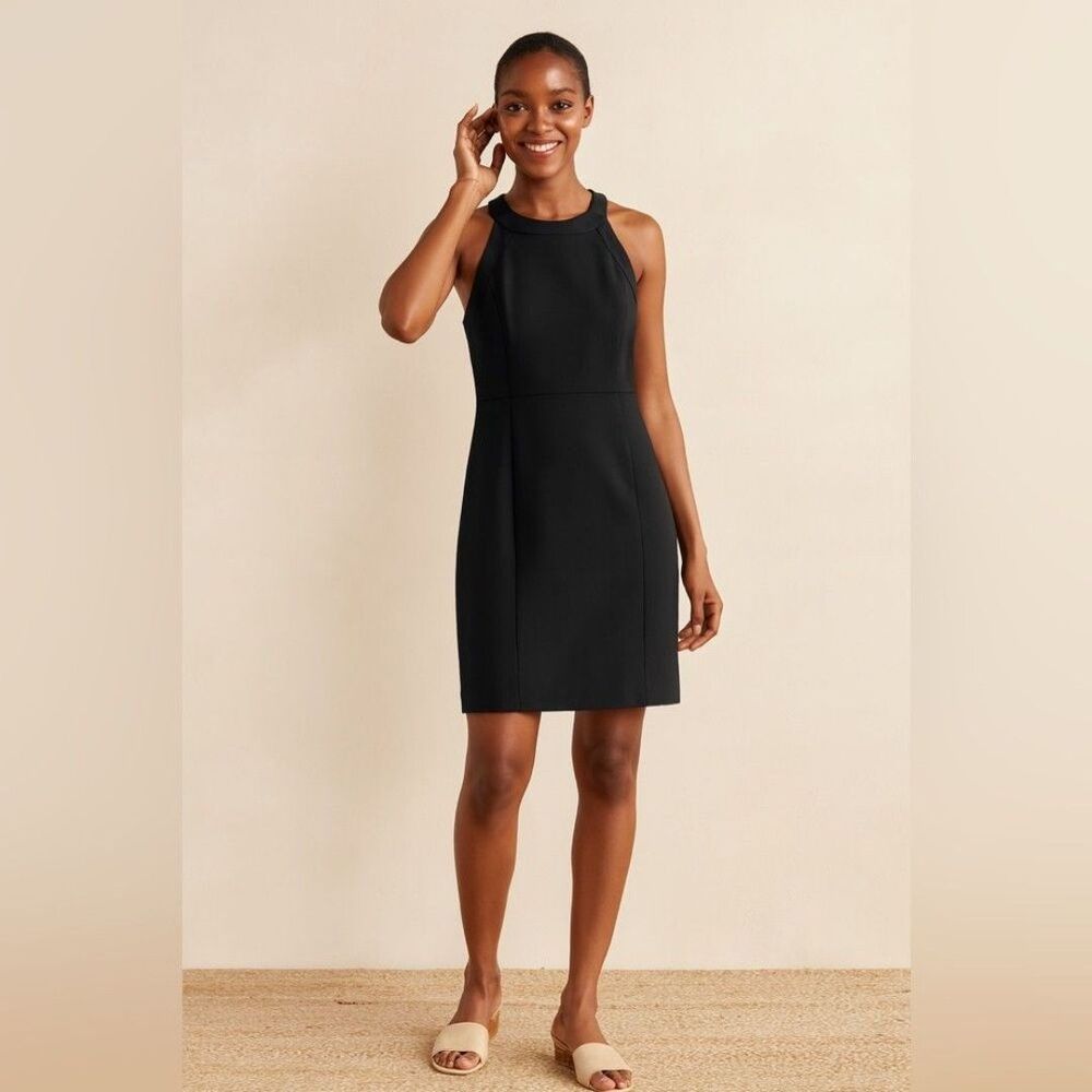Boden Wool Blend Knee Length Sleeveless Dress Black Size 12 NEW